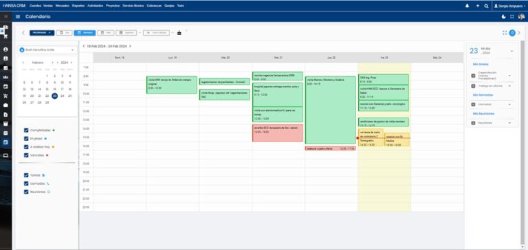 Calendario y gestión de tareas