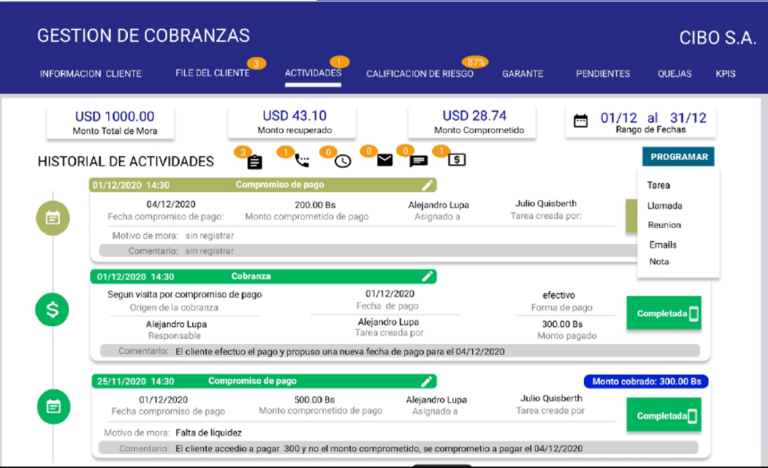 Gestión de Cobranzas